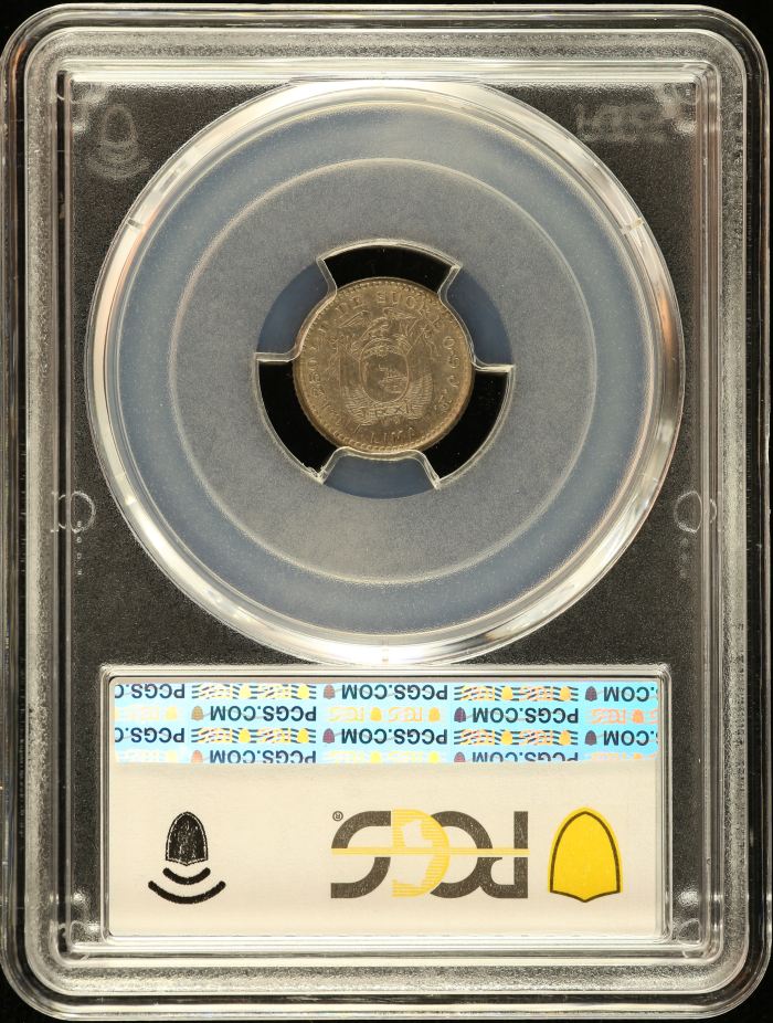 Ecuador 1/2 Decimo 1899 L JF PCGS MS62 0151132Ecuador 1/2 Decimo 1899 L JF PCGS MS62 0151132 - Image 2
