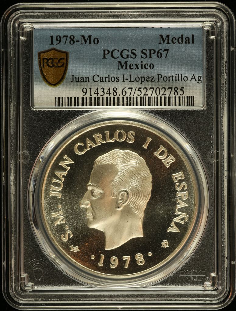 Medals & Tokens Juan Carlos I - Lopez Portillo Silver Medal 1978 Mo PCGS SP67 0150790