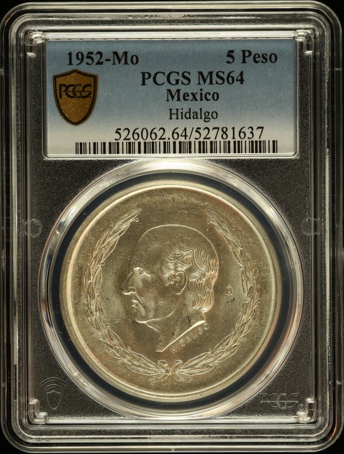 Modern Silver & Minors 5 Peso 1952 Mo PCGS MS64 0150235Modern Silver & Minors 5 Peso 1952 Mo PCGS MS64 0150235