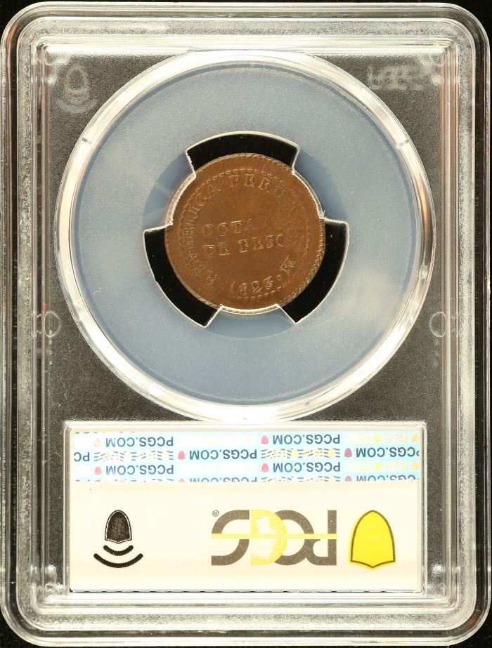Peru 1/8 Peso 1823 L V PCGS AU58 0151200Peru 1/8 Peso 1823 L V PCGS AU58 0151200 - Image 2