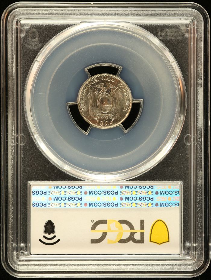Ecuador 5 Centavo 1924 H KM-65 PCGS MS65 0151134Ecuador 5 Centavo 1924 H KM-65 PCGS MS65 0151134 - Image 2