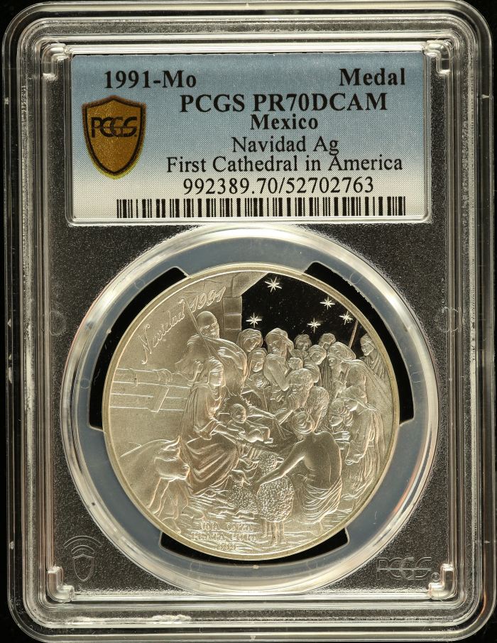 Medals & Tokens First Cathedral in America Silver Medal 1991 Mo PCGS PR70DCAM 0150792Medals & Tokens First Cathedral in America Silver Medal 1991 Mo PCGS PR70DCAM 0150792