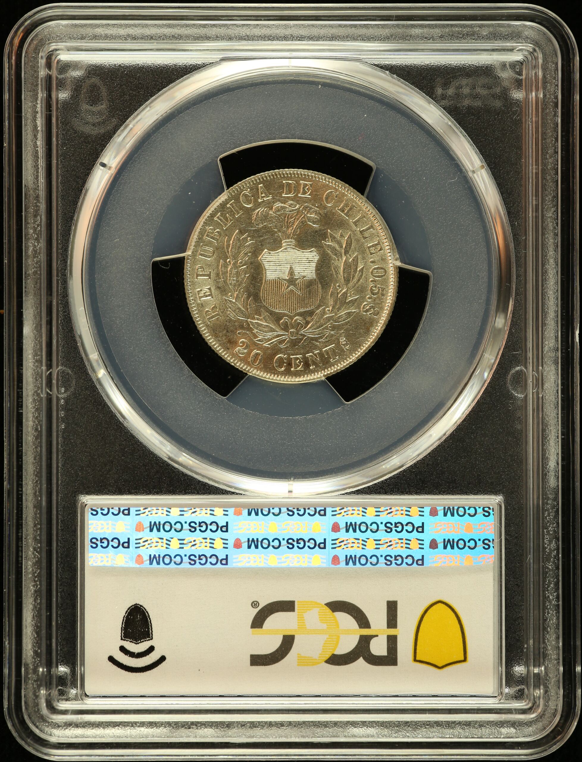 Chile Latin American Coins Chile 20 Centavo 1881 So PCGS MS62 0151108 Chile 20 Centavo 1881 So PCGS MS62 0151108Chile 20 Centavo 1881 So PCGS MS62 0151108 - Image 2