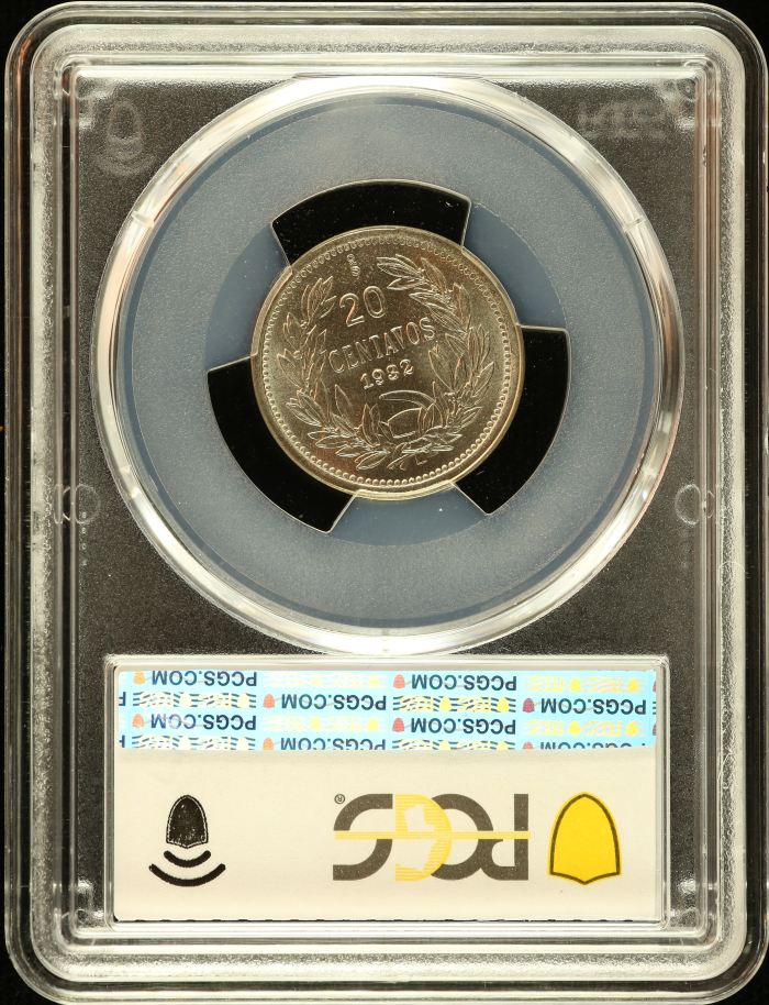 Chile 20 Centavo 1932 So PCGS MS66 0151109Chile 20 Centavo 1932 So PCGS MS66 0151109 - Image 2