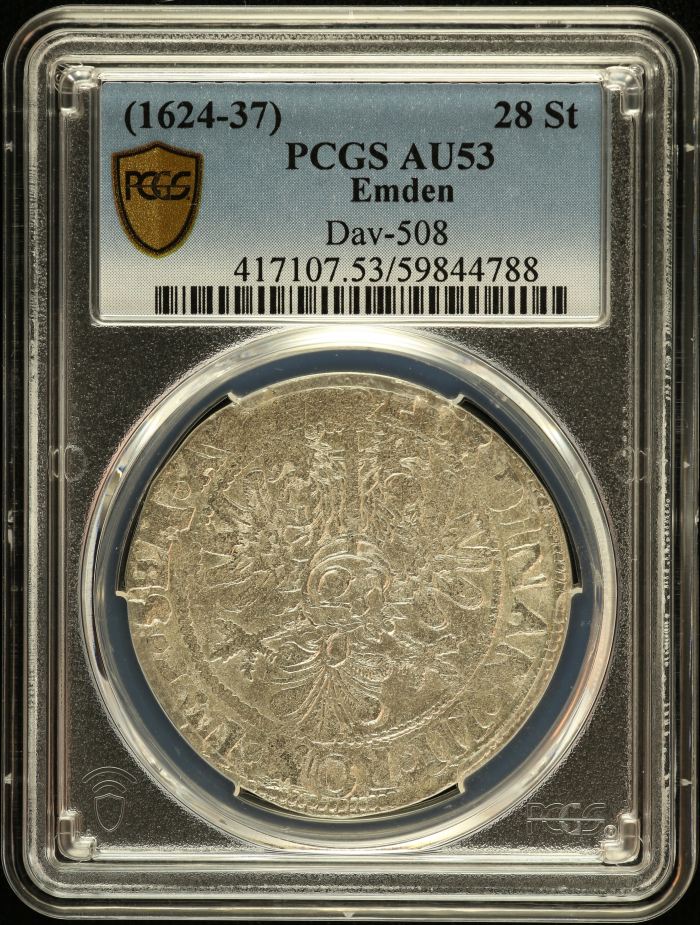 Germany 28 Stuivers (1624-37) Emden DAV-508 PCGS AU53 0151566Germany 28 Stuivers (1624-37) Emden DAV-508 PCGS AU53 0151566