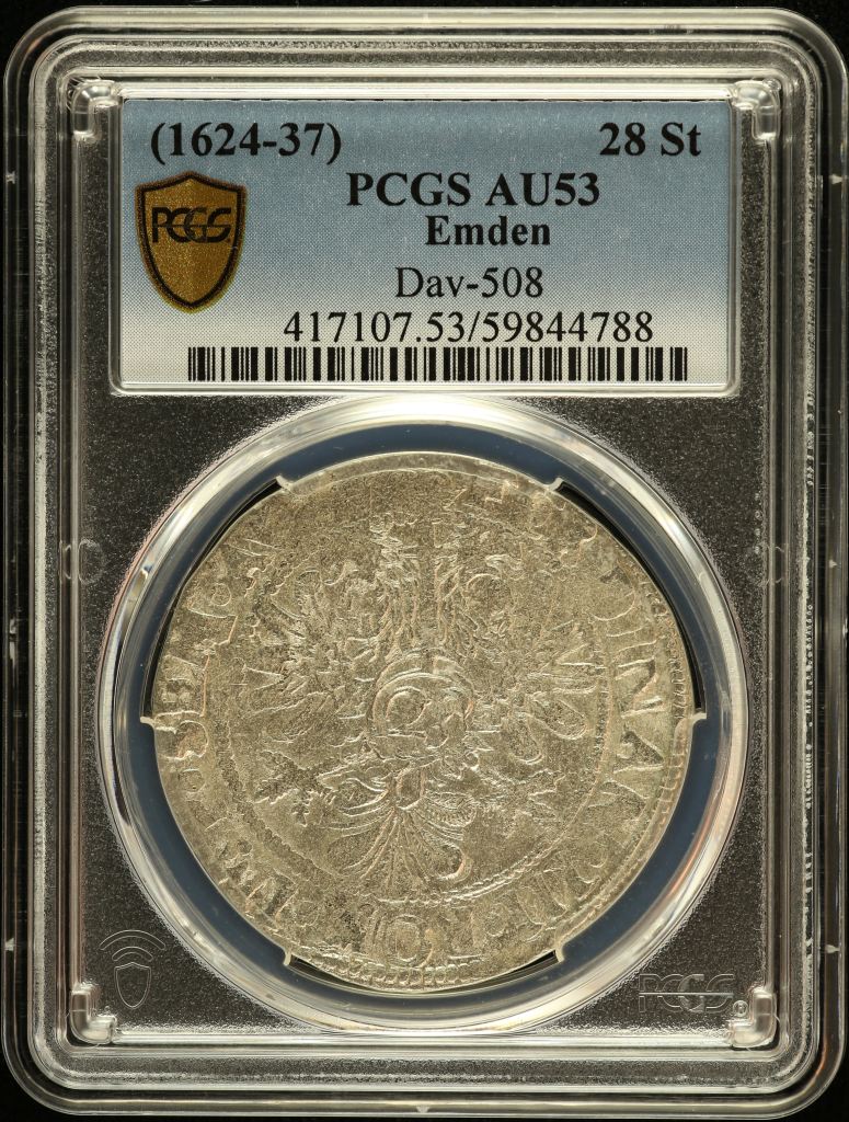 Germany 28 Stuivers (1624-37) Emden DAV-508 PCGS AU53 0151566