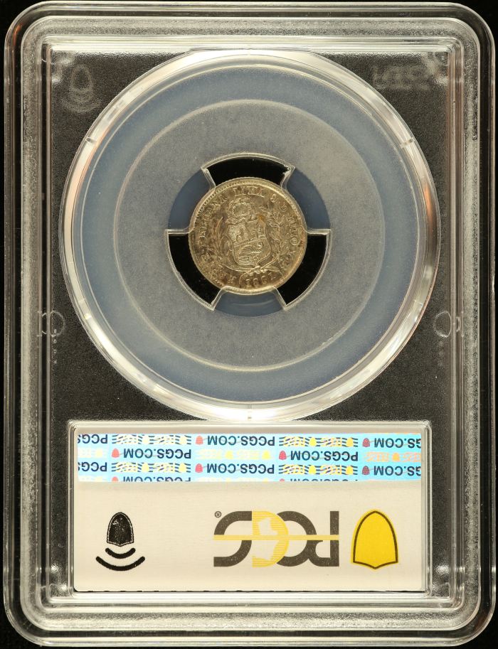 Peru 1/2 Real 1861 LIMA YB PCGS AU53 0151204Peru 1/2 Real 1861 LIMA YB PCGS AU53 0151204 - Image 2