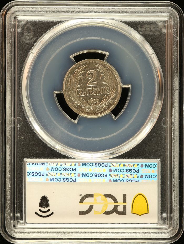 Uruguay 2 Centesimo 1909 A PCGS MS63 0151138Uruguay 2 Centesimo 1909 A PCGS MS63 0151138 - Image 2