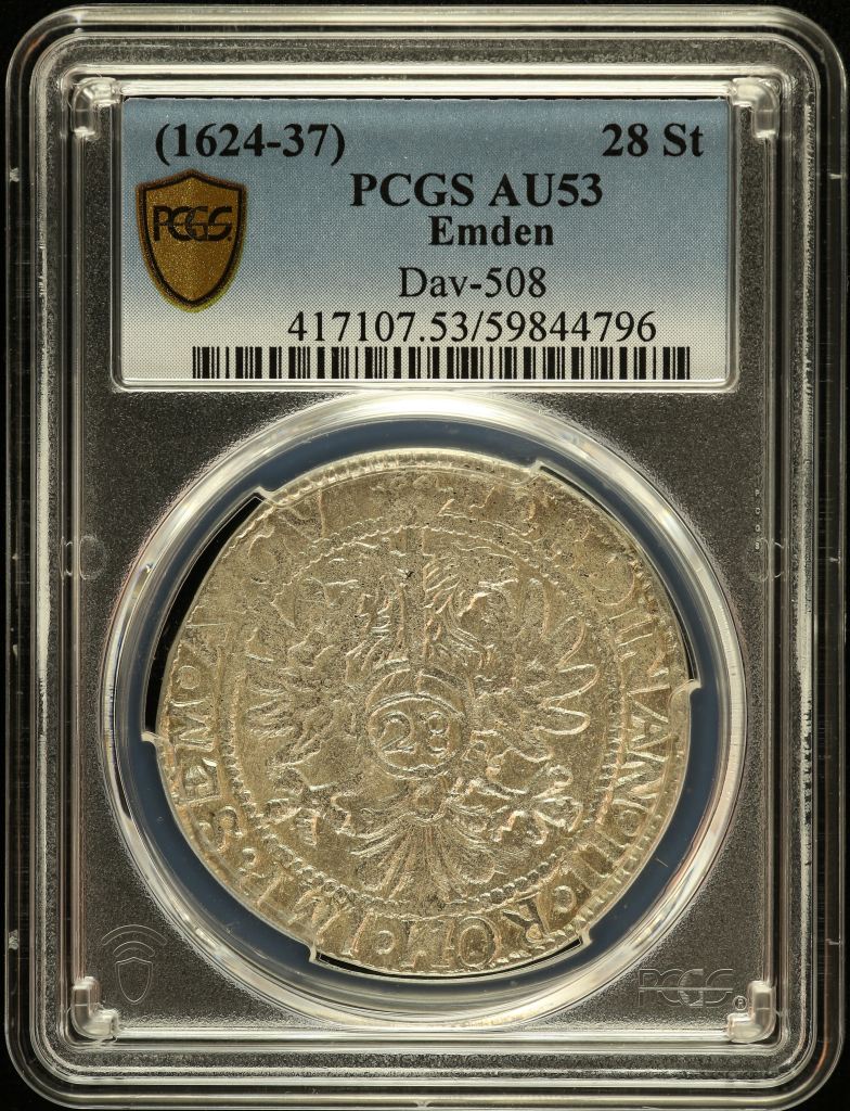 Germany 28 Stuivers (1624-37) Emden DAV-508 PCGS AU53 0151567