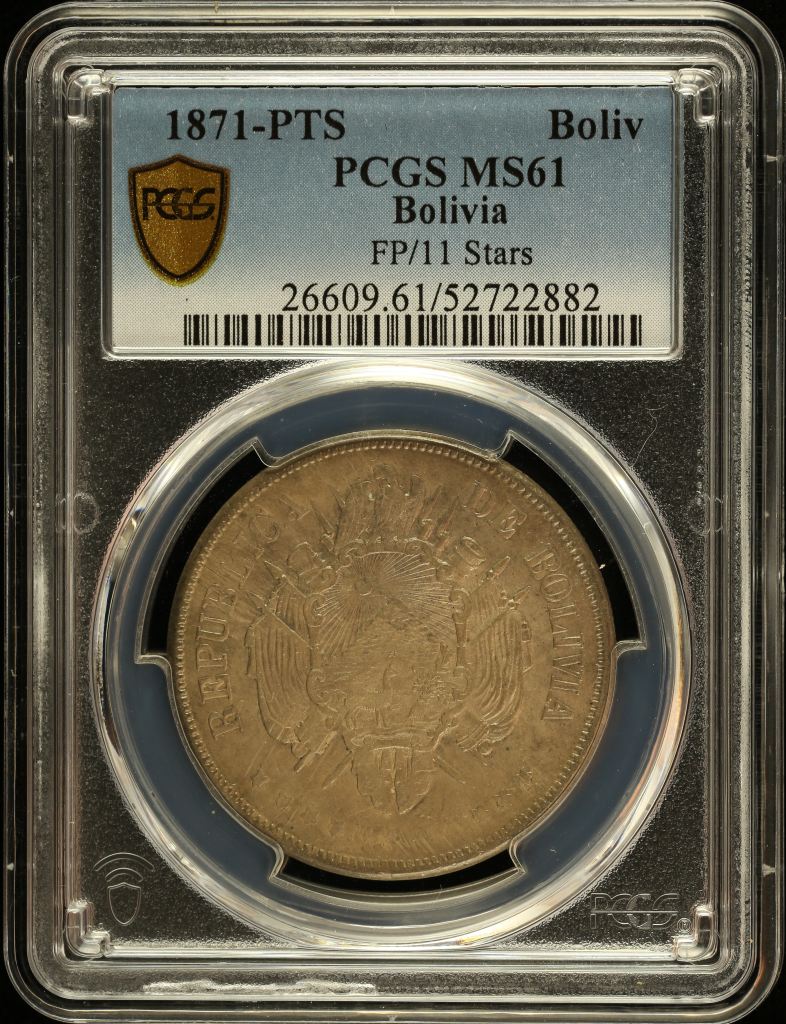 Bolivia Boliviano 1871 Pts PCGS MS61 0151046