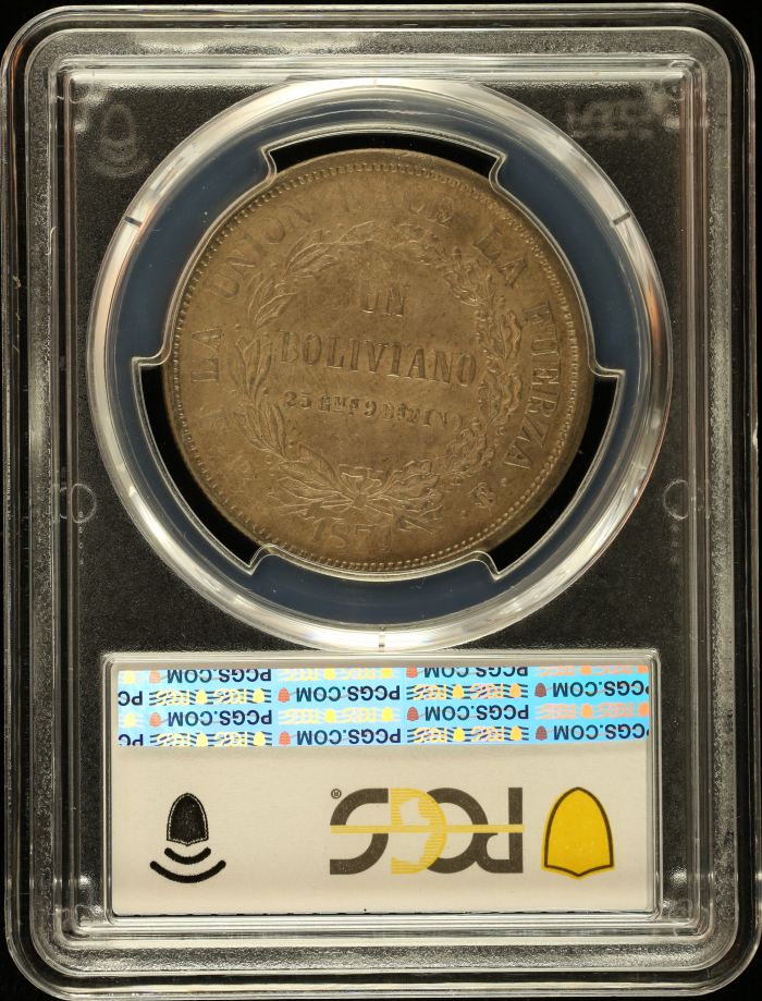 Bolivia Boliviano 1871 Pts PCGS MS61 0151046Bolivia Boliviano 1871 Pts PCGS MS61 0151046 - Image 2