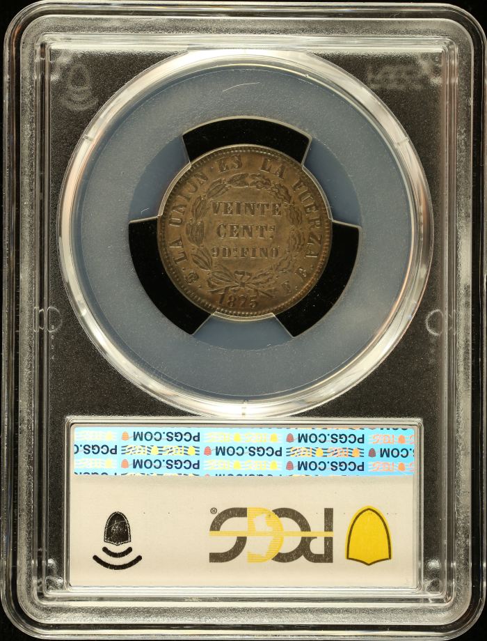 Bolivia 20 Centavo 1875 Pts FE PCGS AU58 0151047Bolivia 20 Centavo 1875 Pts FE PCGS AU58 0151047 - Image 2