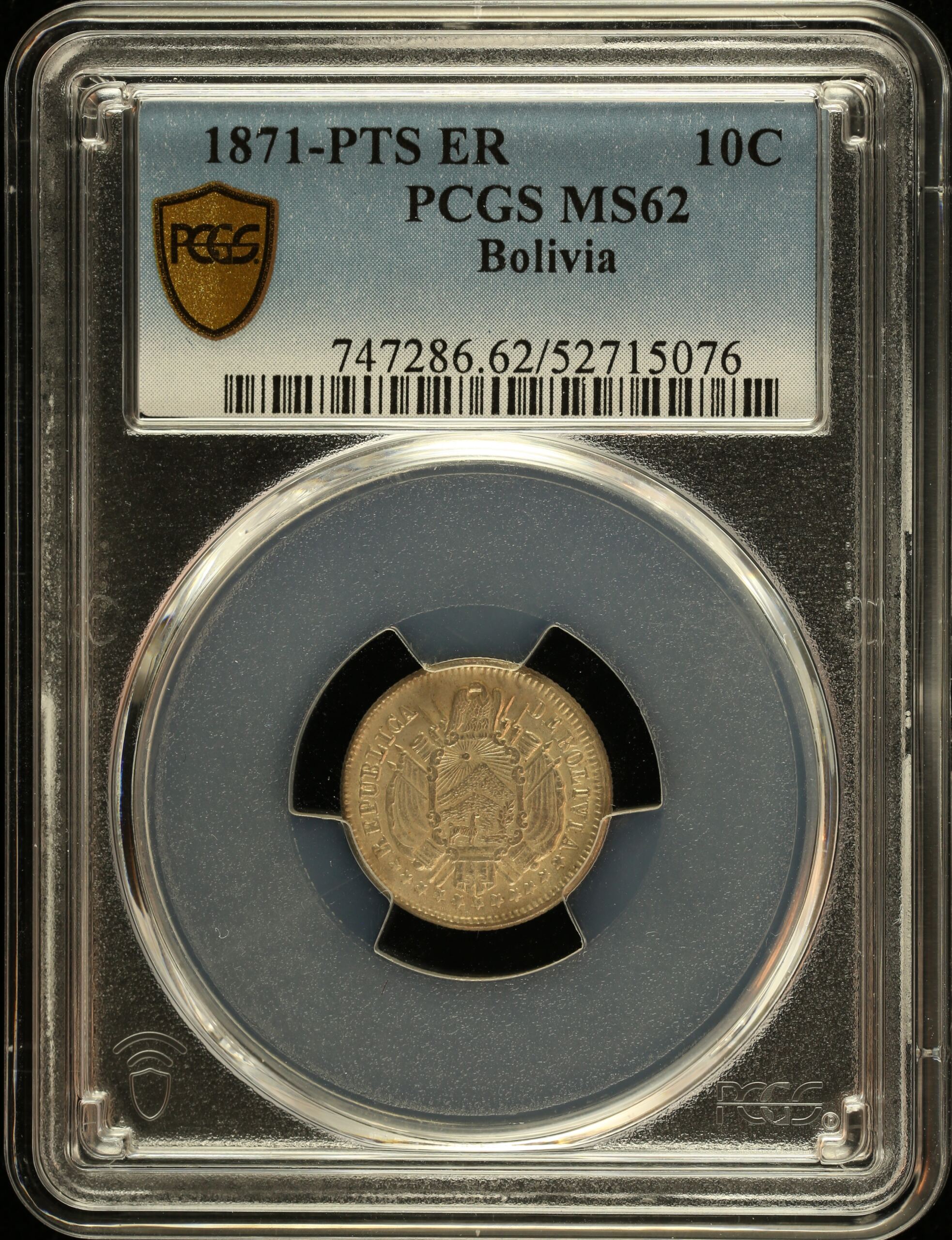 Bolivia Latin American Coins Bolivia 10 Centavo 1871 Pts ER PCGS MS62 0151049 Bolivia 10 Centavo 1871 Pts ER PCGS MS62 0151049Bolivia 10 Centavo 1871 Pts ER PCGS MS62 0151049