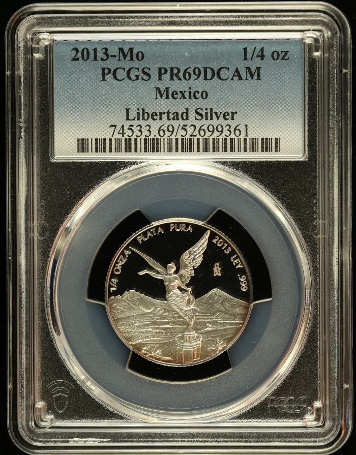 Modern Silver & Minors 1/4 Onza 2013 Mo PCGS PR69DCAM 0151248Modern Silver & Minors 1/4 Onza 2013 Mo PCGS PR69DCAM 0151248