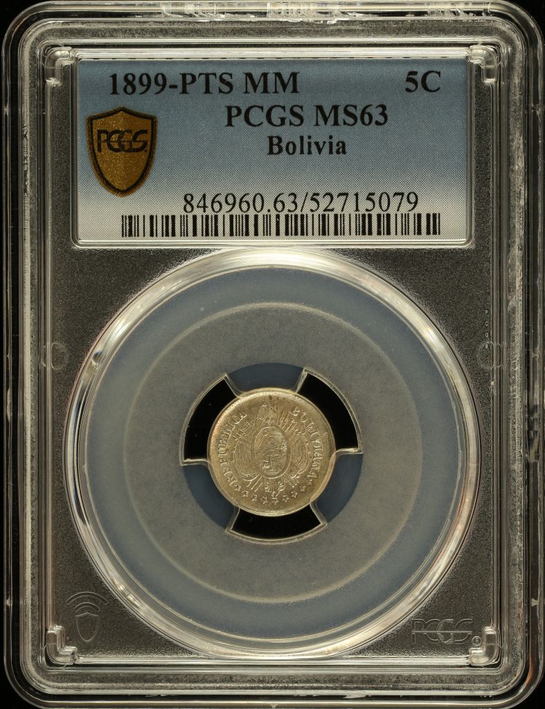 Bolivia 5 Centavo 1899 Pts MM PCGS MS63 0151050