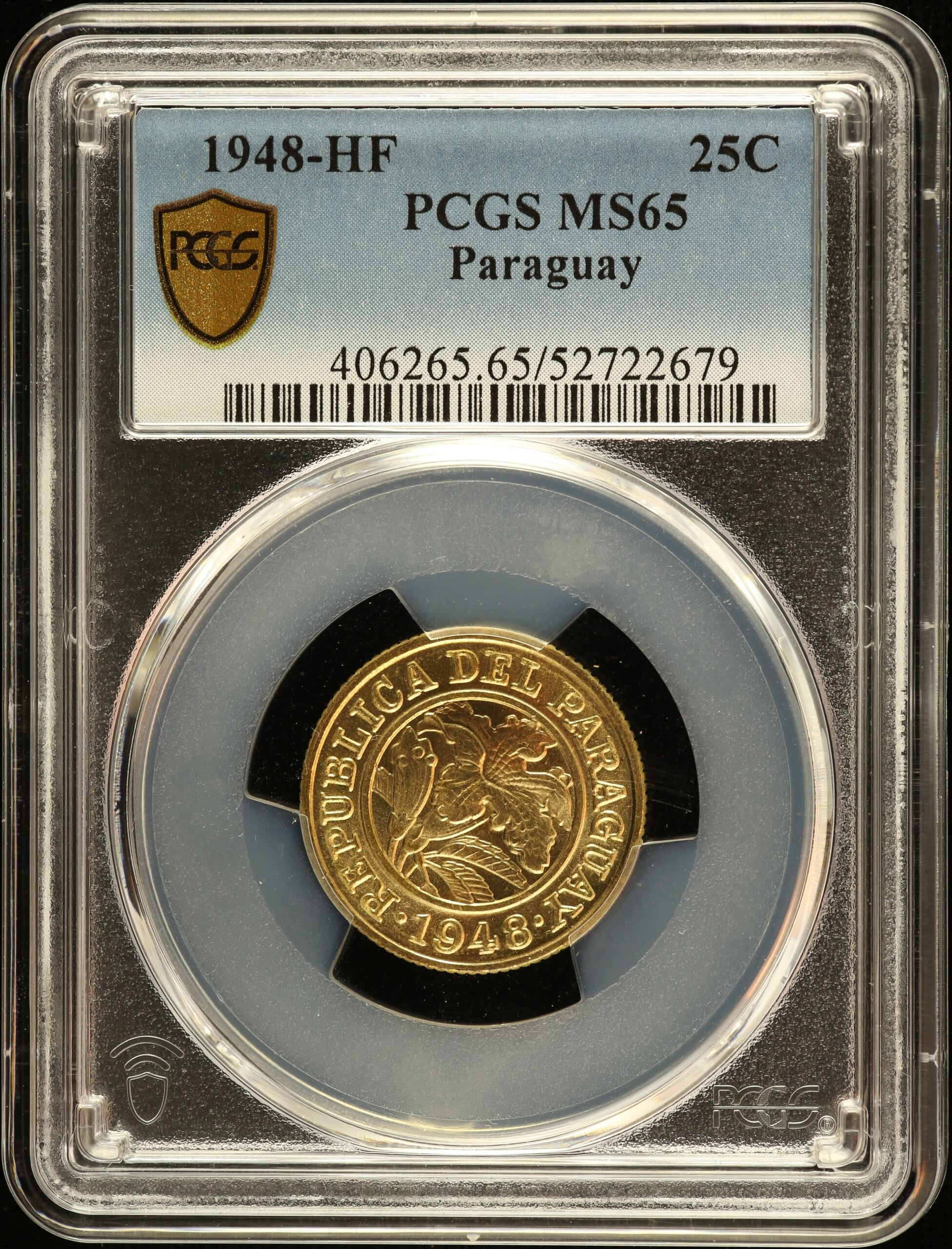 Latin American Coins Paraguay Paraguay 25 Centimos 1948 HF PCGS MS65 0151144 Paraguay 25 Centimos 1948 HF PCGS MS65 0151144Paraguay 25 Centimos 1948 HF PCGS MS65 0151144