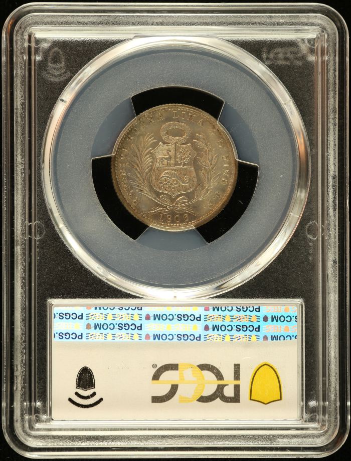 Peru 1/5 Sol 1906 JF PCGS MS63 0151210Peru 1/5 Sol 1906 JF PCGS MS63 0151210 - Image 2