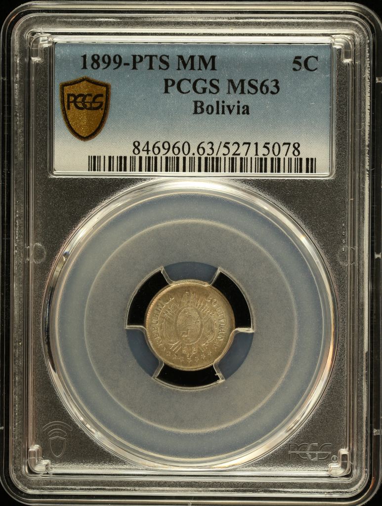 Bolivia 5 Centavo 1899 Pts MM PCGS MS63 0151051