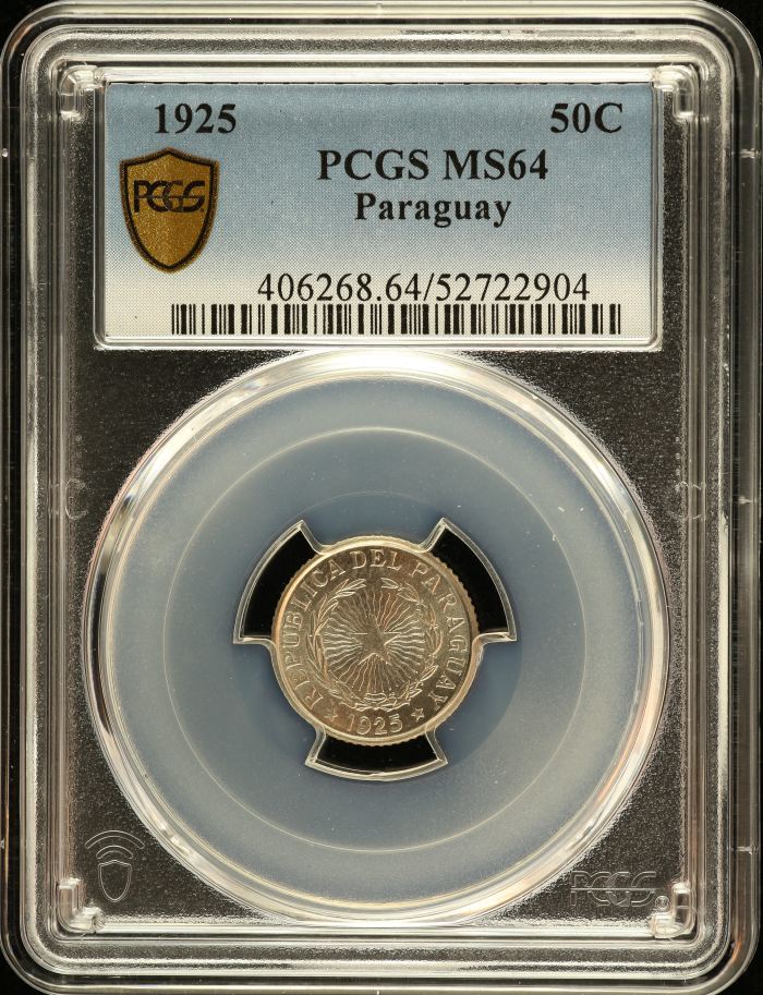 Paraguay 50 Centimos 1925 PCGS MS64 0151146Paraguay 50 Centimos 1925 PCGS MS64 0151146