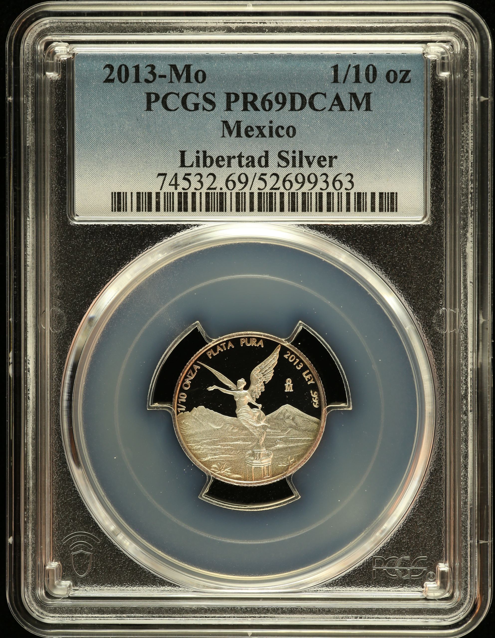 Modern Silver & Minors 1/10 Onza 2013 Mo PCGS PR69DCAM 0151252
