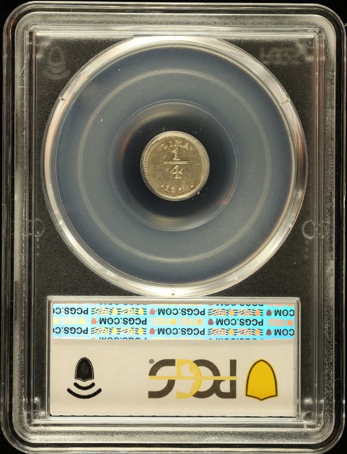 Peru 1/4 Real 1855 LIMA PCGS MS63 0151056Peru 1/4 Real 1855 LIMA PCGS MS63 0151056 - Image 2