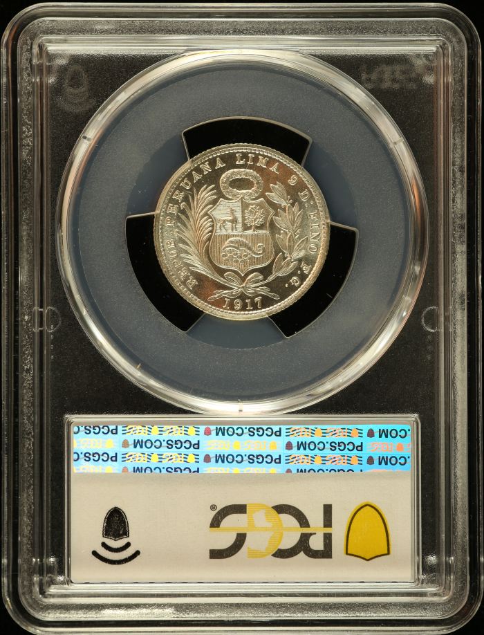 Peru 1/5 Sol 1917 FG R PCGS MS64 0151216Peru 1/5 Sol 1917 FG R PCGS MS64 0151216 - Image 2