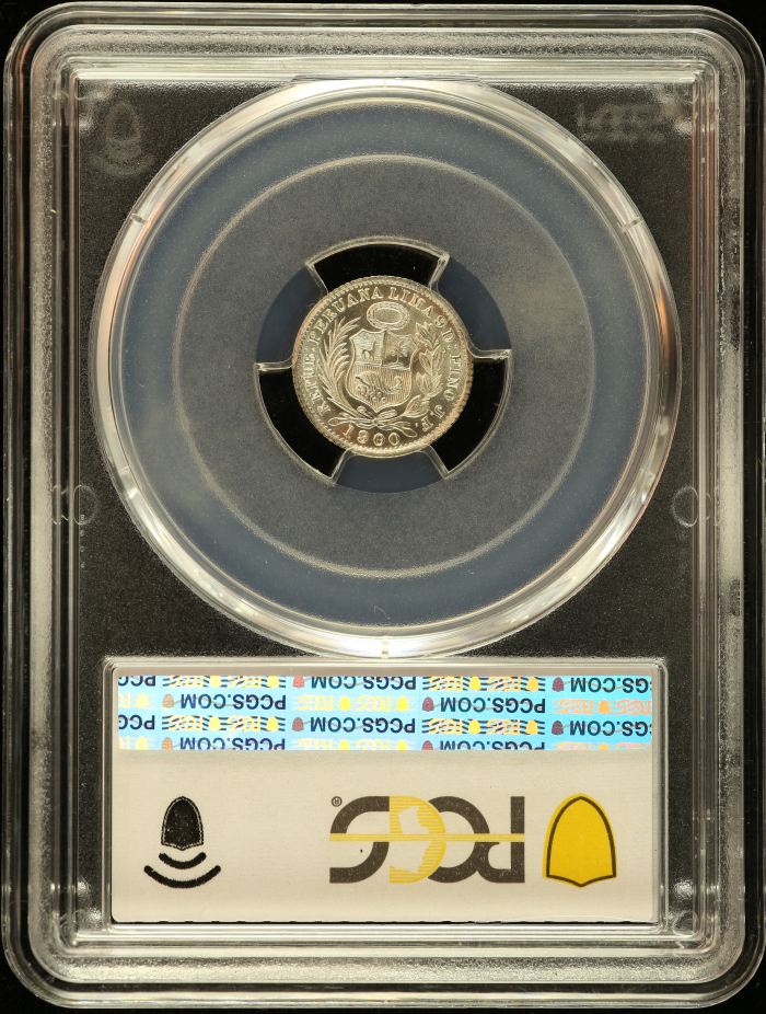 Peru 1/2 Dinero 1900/890 JF KM-206.2 PCGS MS66 0151221Peru 1/2 Dinero 1900/890 JF KM-206.2 PCGS MS66 0151221 - Image 2
