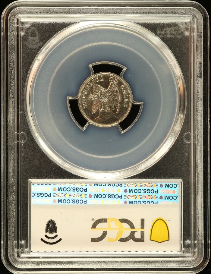 Chile 5 Centavo 1937 So PCGS MS64 0151156Chile 5 Centavo 1937 So PCGS MS64 0151156 - Image 2