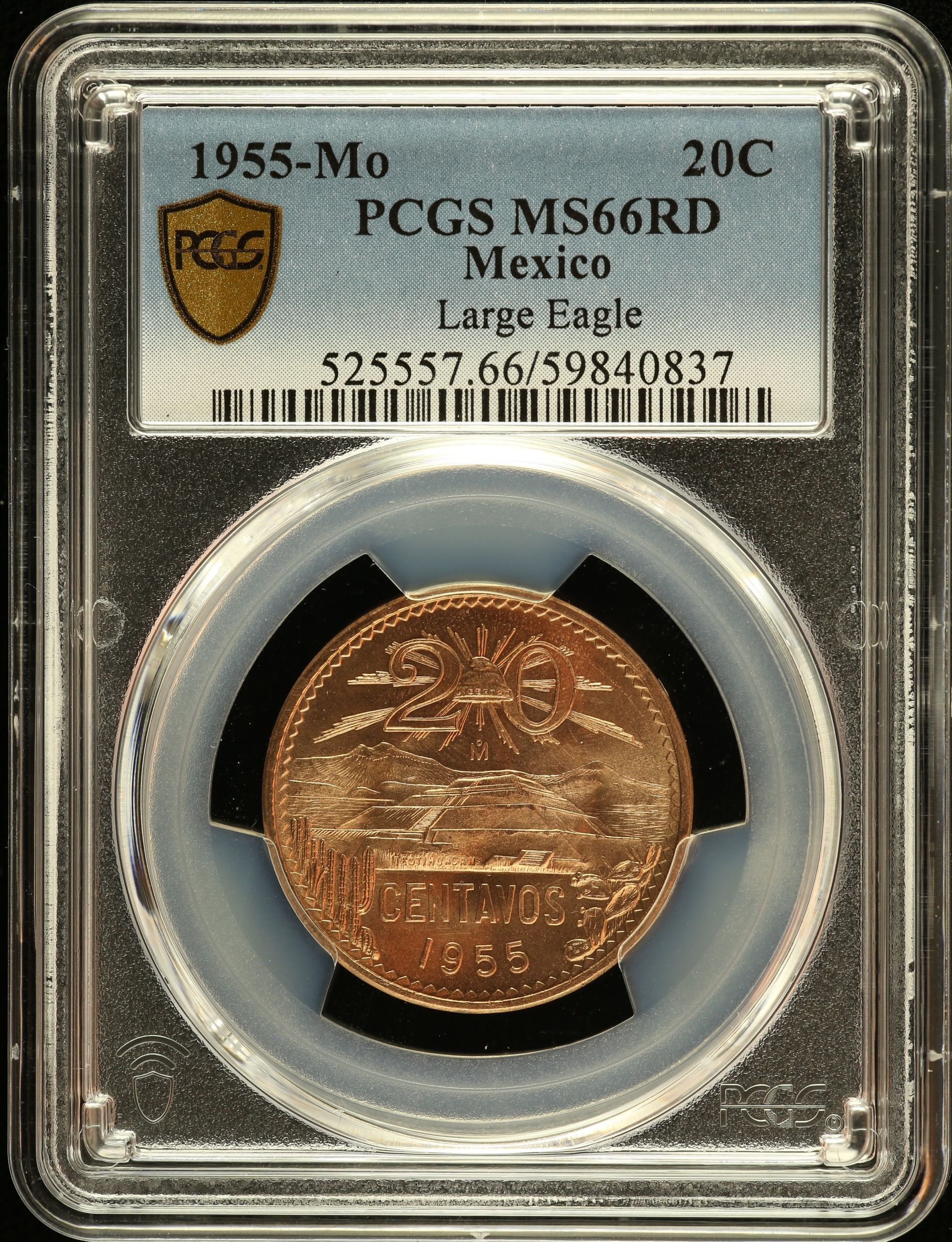 Modern Silver & Minors 20 Centavo 1955 Mo PCGS MS66RD 0151282