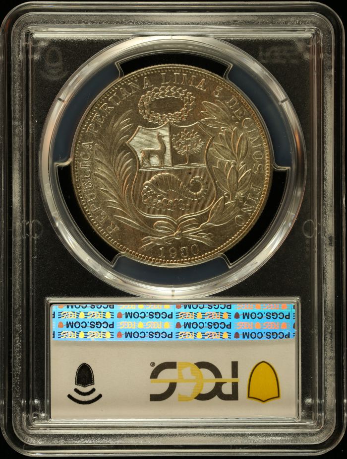 Peru Sol 1930 PCGS MS62 0151063Peru Sol 1930 PCGS MS62 0151063 - Image 2