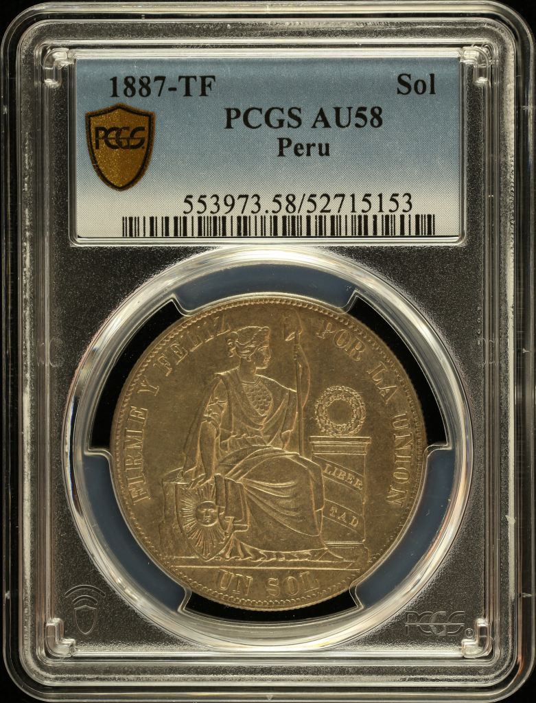Peru Sol 1887 TF PCGS AU58 0151064