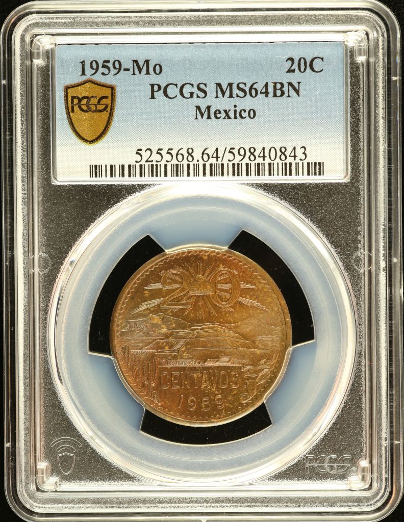 Modern Silver & Minors 20 Centavo 1959 Mo PCGS MS64BN 0151285