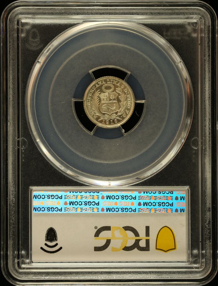 Peru 1/2 Dinero 1916 FG KM-206.2 PCGS MS66 0151065Peru 1/2 Dinero 1916 FG KM-206.2 PCGS MS66 0151065 - Image 2