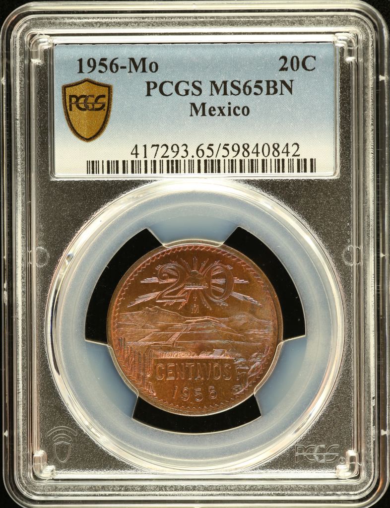 Modern Silver & Minors 20 Centavo 1956 Mo PCGS MS65BN 0151286