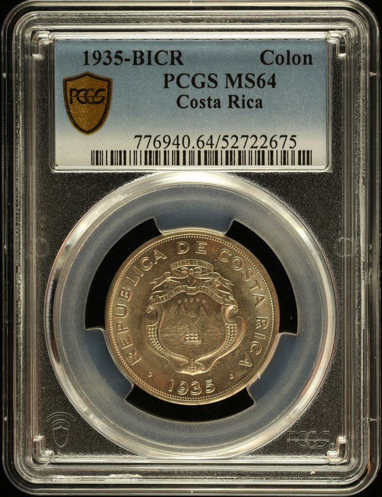 Costa Rica Colon 1935 BICR PCGS MS64 0151070