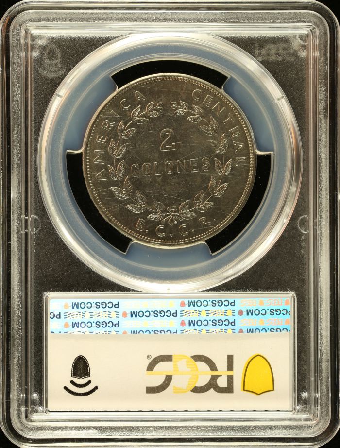 Costa Rica 2 Colon 1954 BCCR PCGS MS63 0151071Costa Rica 2 Colon 1954 BCCR PCGS MS63 0151071 - Image 2