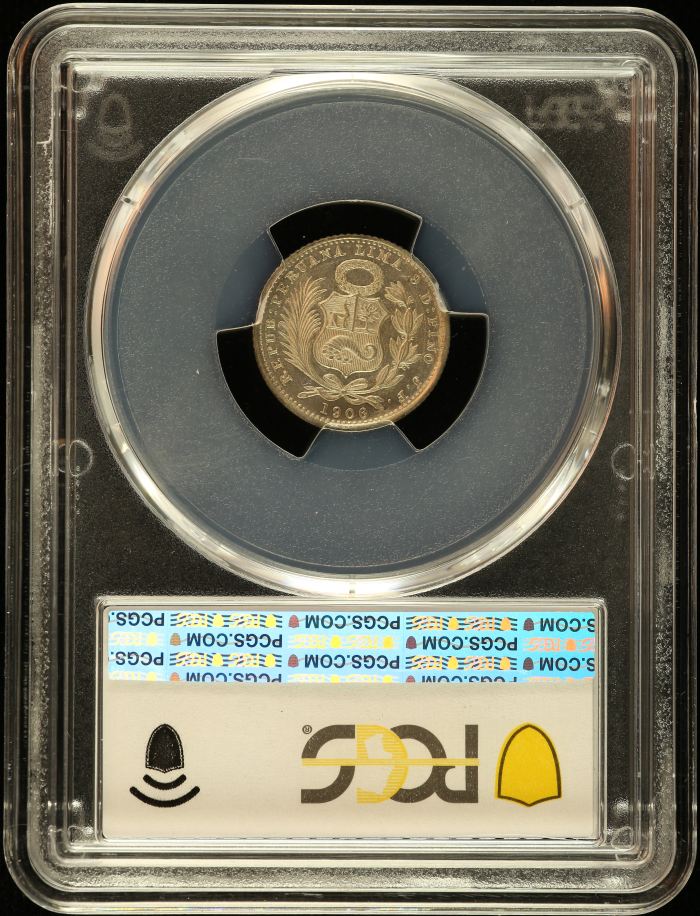 Peru Dinero 1906 JF KM-204.2 PCGS MS64 0151232Peru Dinero 1906 JF KM-204.2 PCGS MS64 0151232 - Image 2