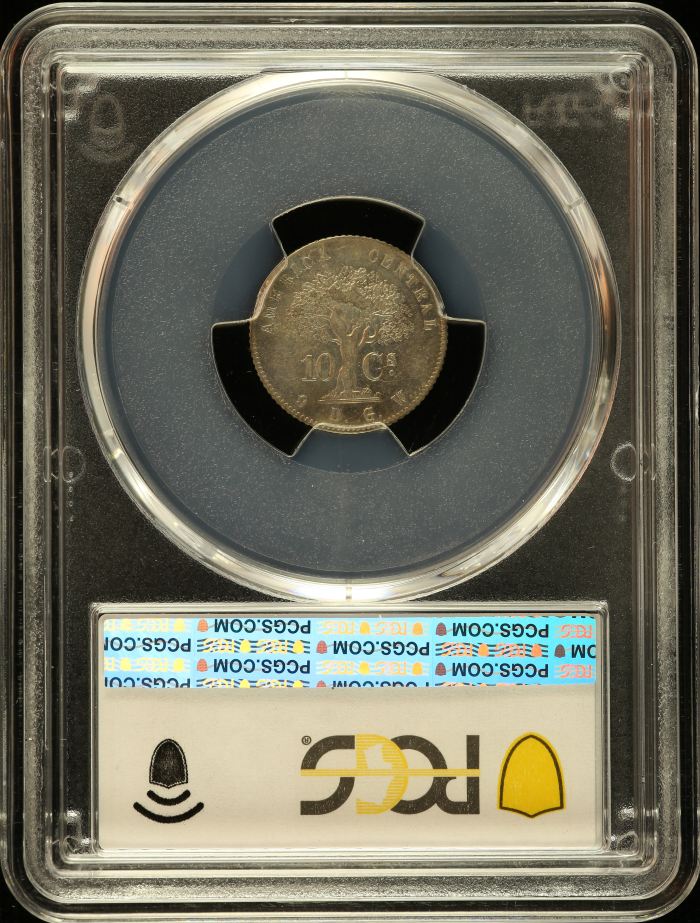 Costa Rica 10 Centavos 1875 GW PCGS AU55 0151078Costa Rica 10 Centavos 1875 GW PCGS AU55 0151078 - Image 2