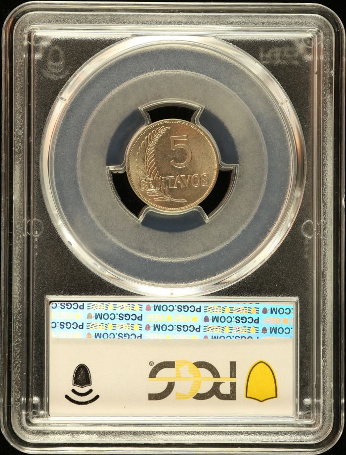 Peru 5 Centavo 1934 PCGS MS64 0151240Peru 5 Centavo 1934 PCGS MS64 0151240 - Image 2