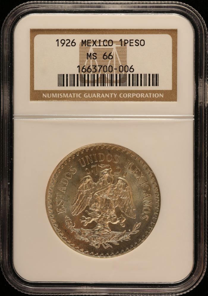 Modern Silver & Minors Peso 1926 M NGC MS66 0151296Modern Silver & Minors Peso 1926 M NGC MS66 0151296