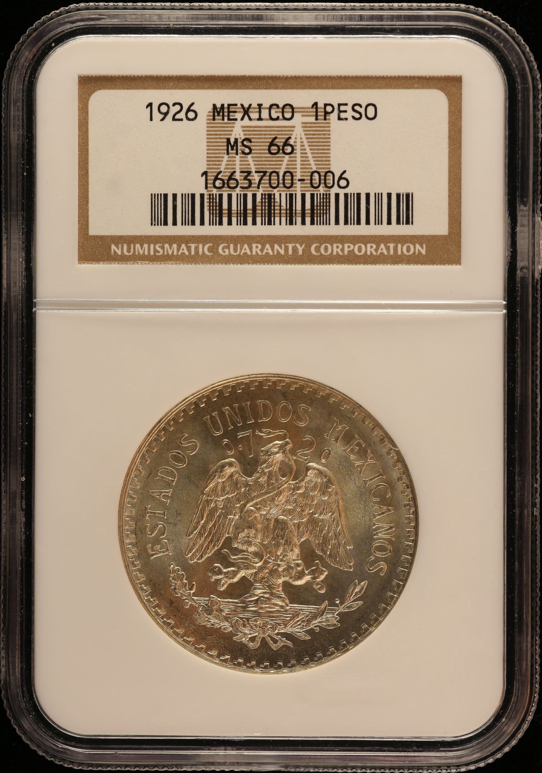Modern Silver & Minors Peso 1926 M NGC MS66 0151296