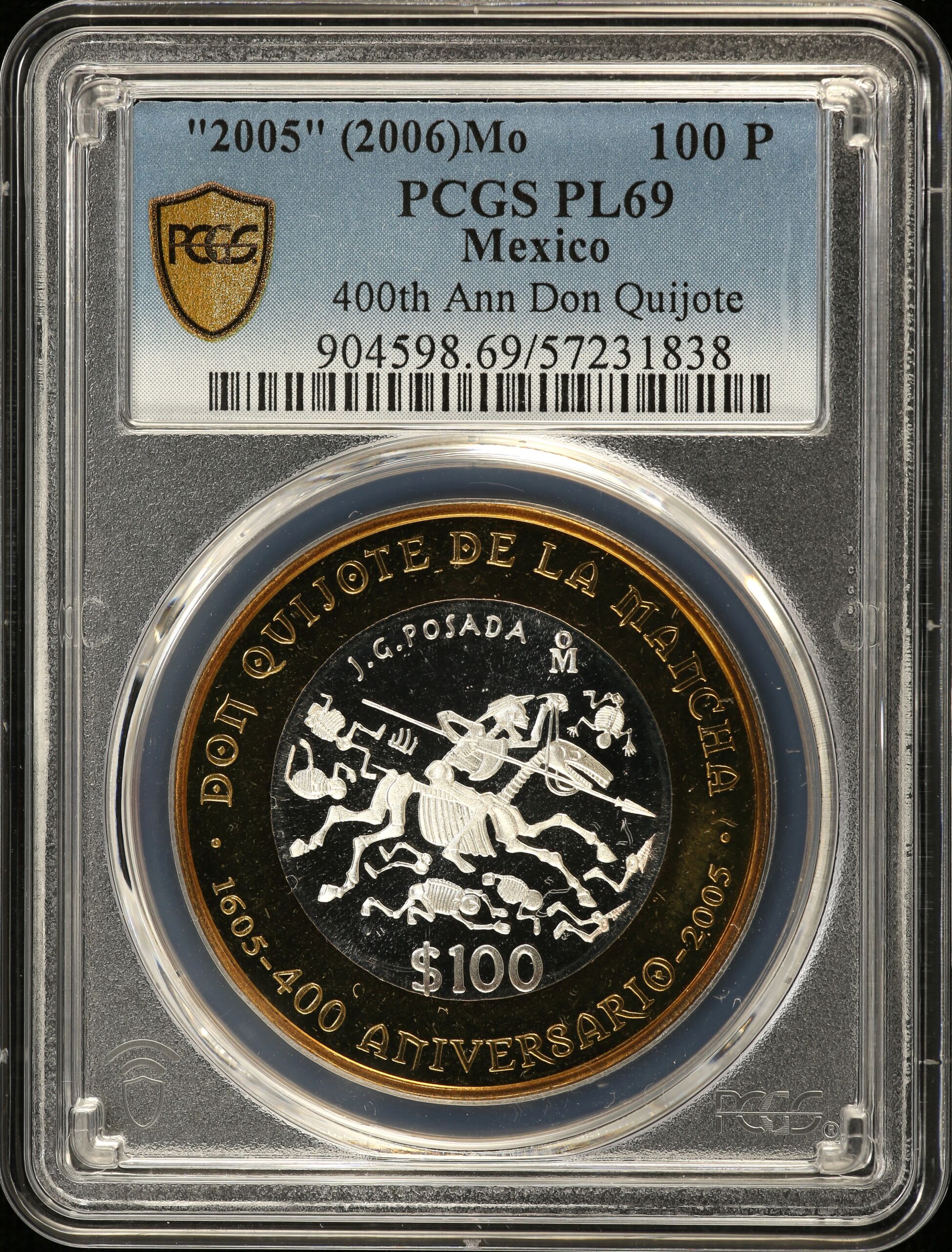 Modern Silver & Minors 100 Peso 2005 (2006) Mo PCGS PL69 0152008