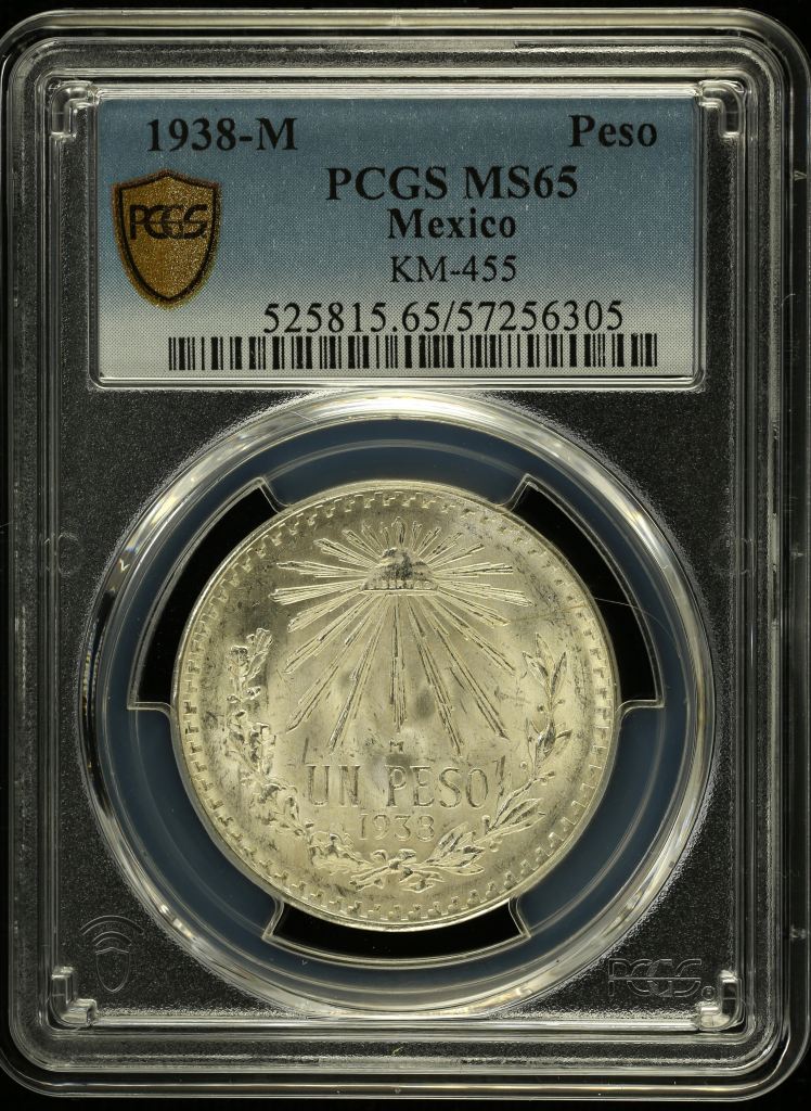 Modern Silver & Minors Peso 1938 M KM-455 PCGS MS65 0152150