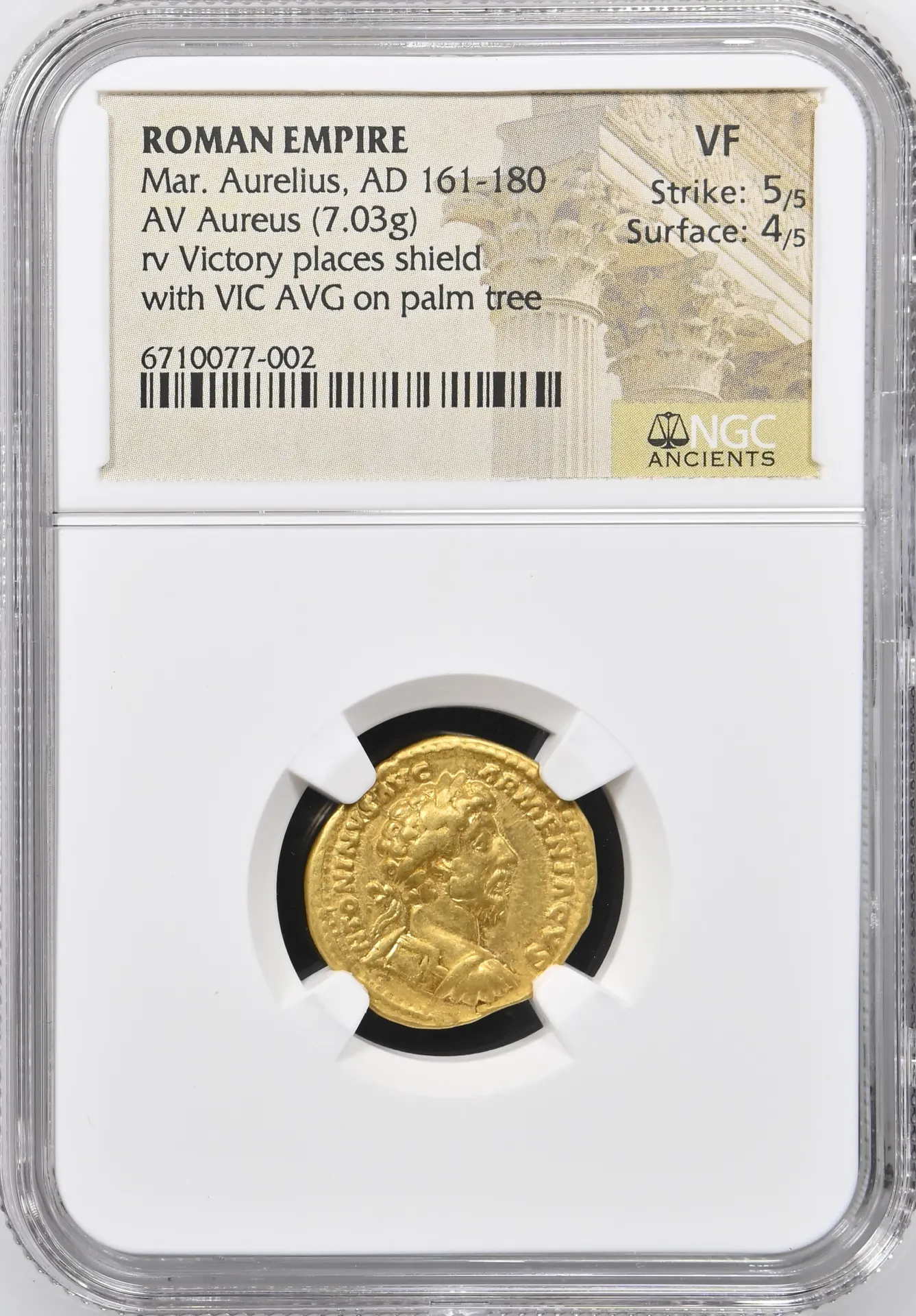 Roman Imperial Marcus Aurelius 161-180 AD AV Aureus NGC VF 0151737