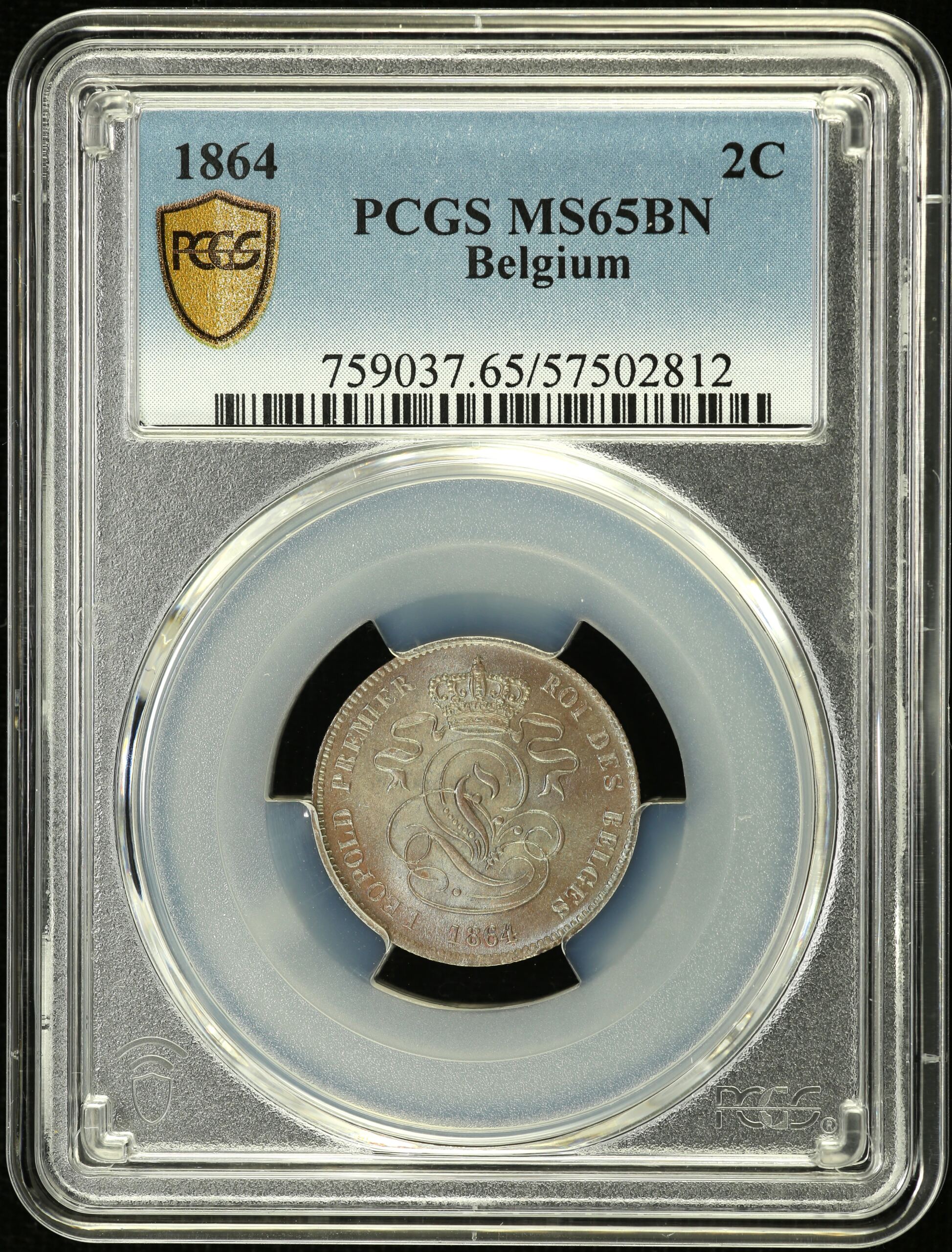 Belgium 2 Centimes 1864 0151789