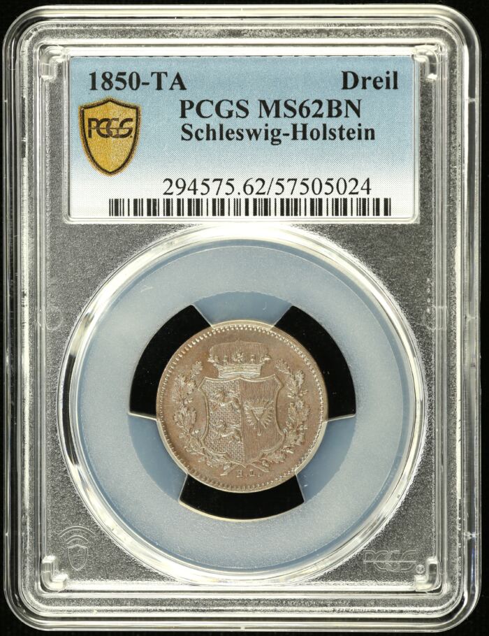 Germany Dreiling 1850 TA PCGS MS62BN 0151795Germany Dreiling 1850 TA PCGS MS62BN 0151795