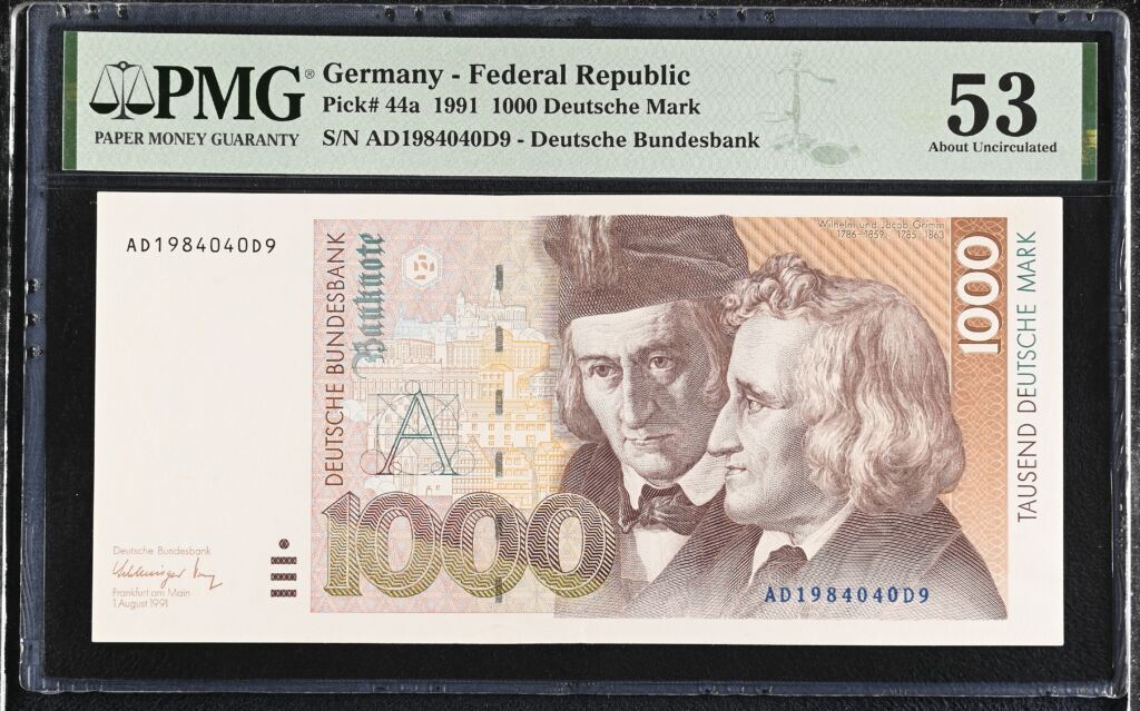Germany 1,000 Deutsche Mark 1991 PMG AU53 Pick# 44a 0151808