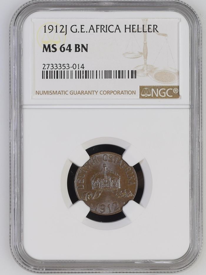 German East Africa Heller 1912 J NGC MS64BN 0151811German East Africa Heller 1912 J NGC MS64BN 0151811