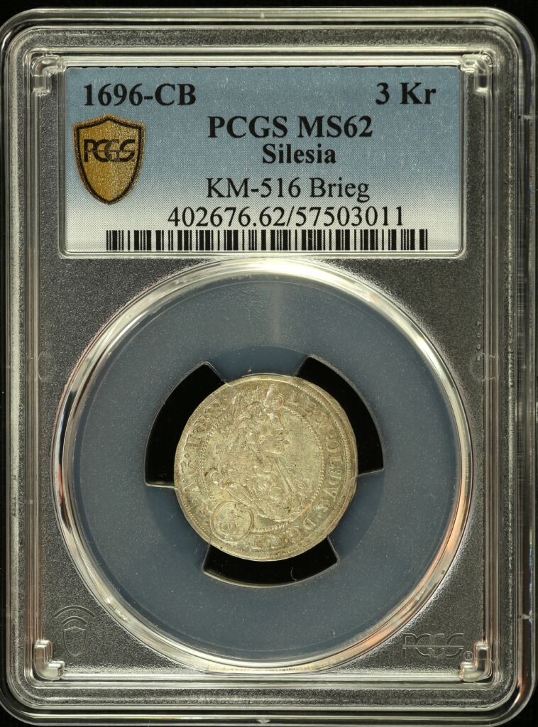 Germany 3 Kreuzer 1696 CB KM-516 PCGS MS62 0151820