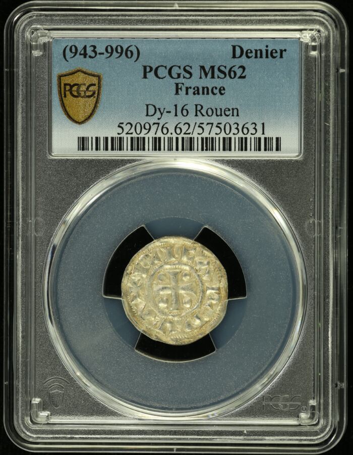 France Denier (943-996) Rouen Dy-16 PCGS MS62 0151825France Denier (943-996) Rouen Dy-16 PCGS MS62 0151825